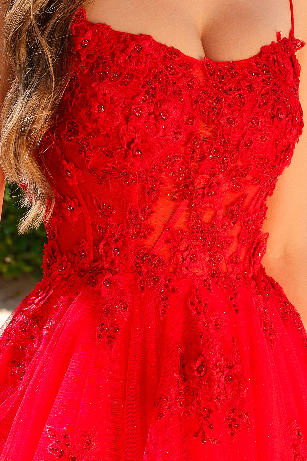 Amelia Couture 7035 Floor Length A-Line Ballgown 3D Flower Applique