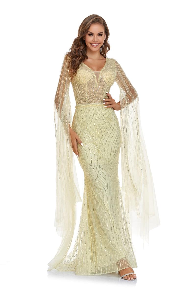 High Couture NR2242 Long Sleeve Formal Evening Dress